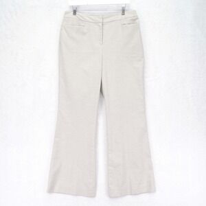 Antonio Melani Pants Cream Check -12  34 / 32- High Rise Polyester Viscose Elast